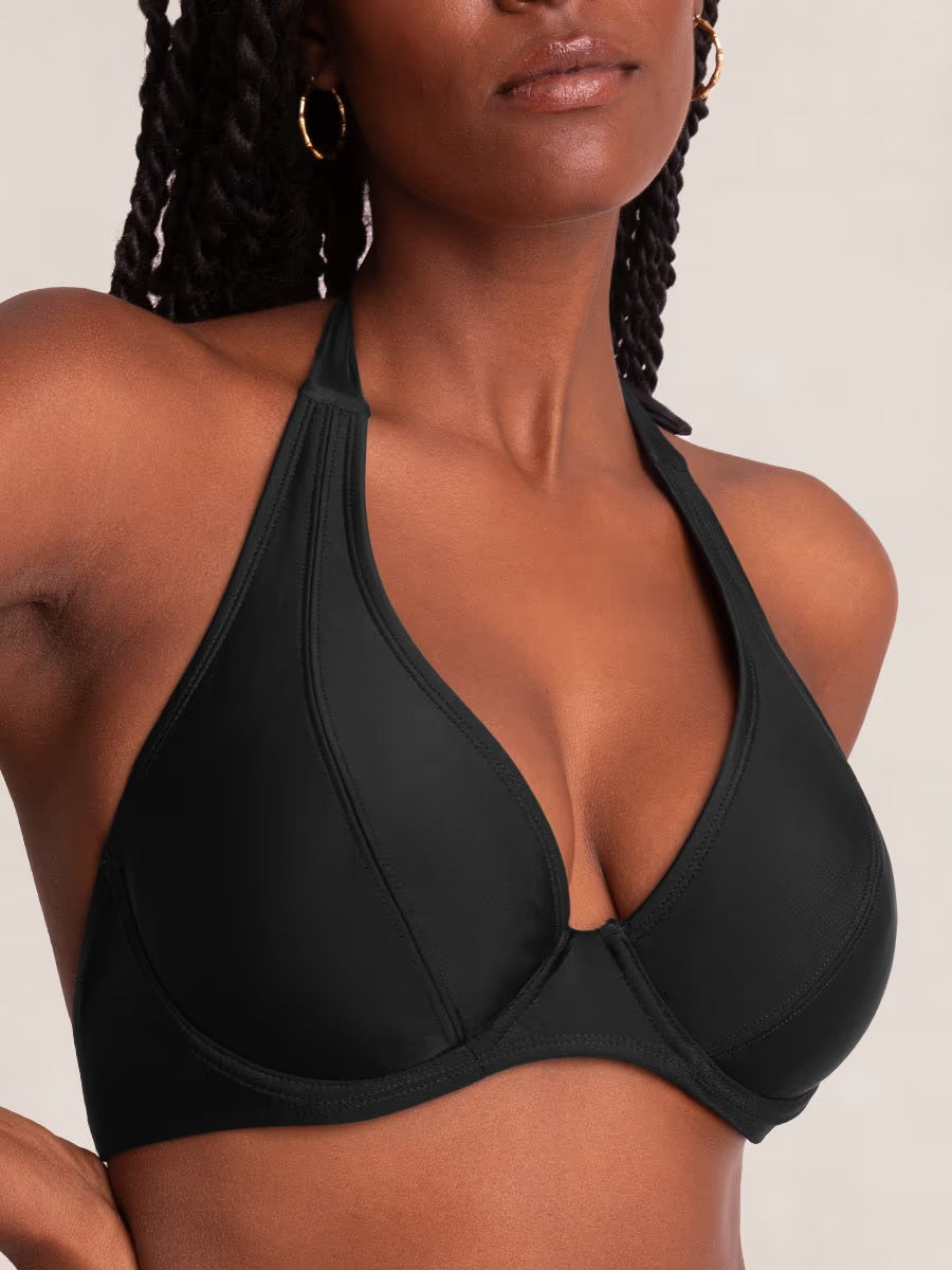 Vellavie Essentials Full Coverage Halter Bikini Top